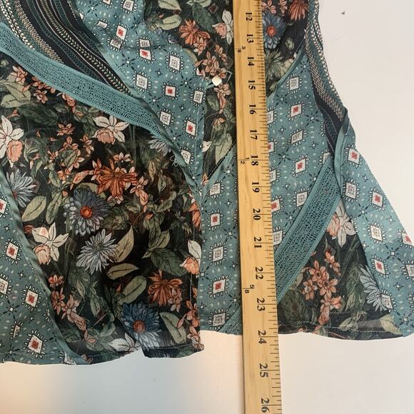 Tiny Anthropologie Shirt Womens Small Wrap Blouse Boho Fairycore‎ Mixed Print S - Picture 9 of 9